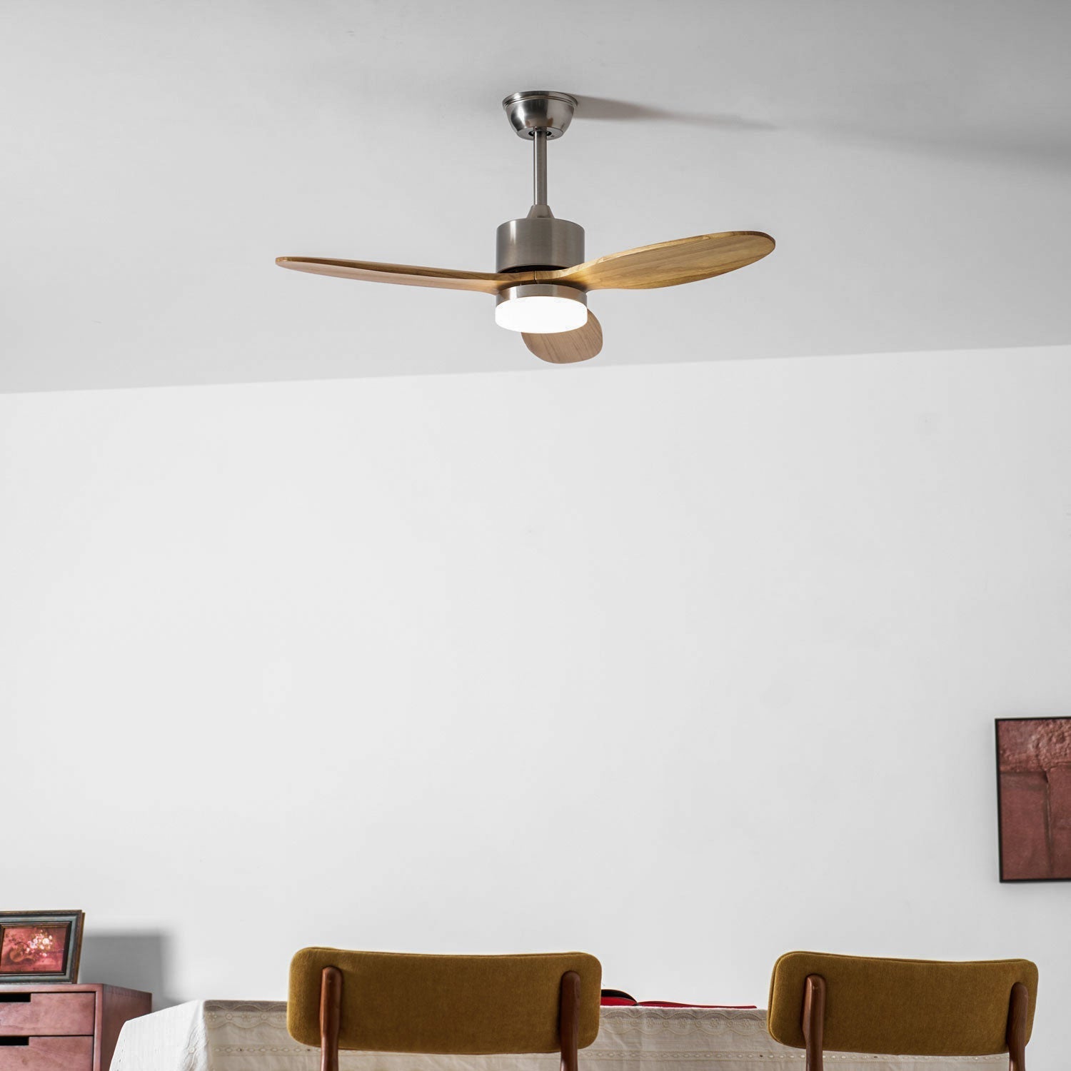 Ventilateur Plafond | Pales En Bois, Lumière LED Intégrée 2