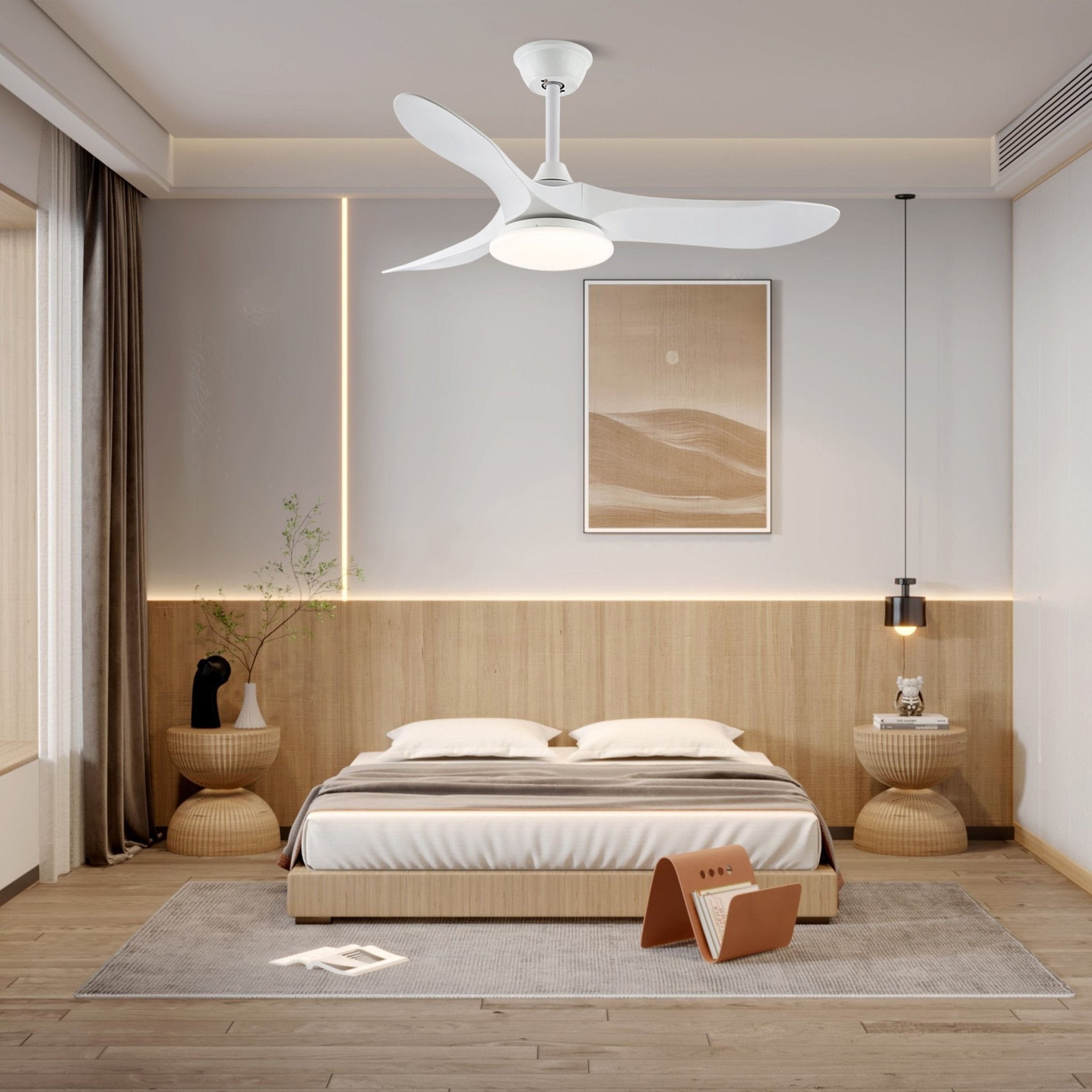 Ventilateur de plafond | Design minimaliste, lumière LED intégrée, télécommande 4
