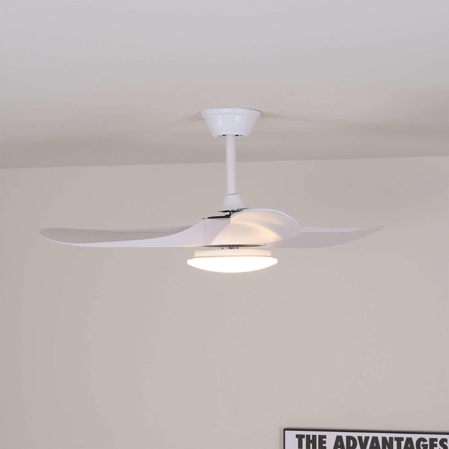 Ventilateur de plafond | Design minimaliste, lumière LED intégrée, télécommande 8