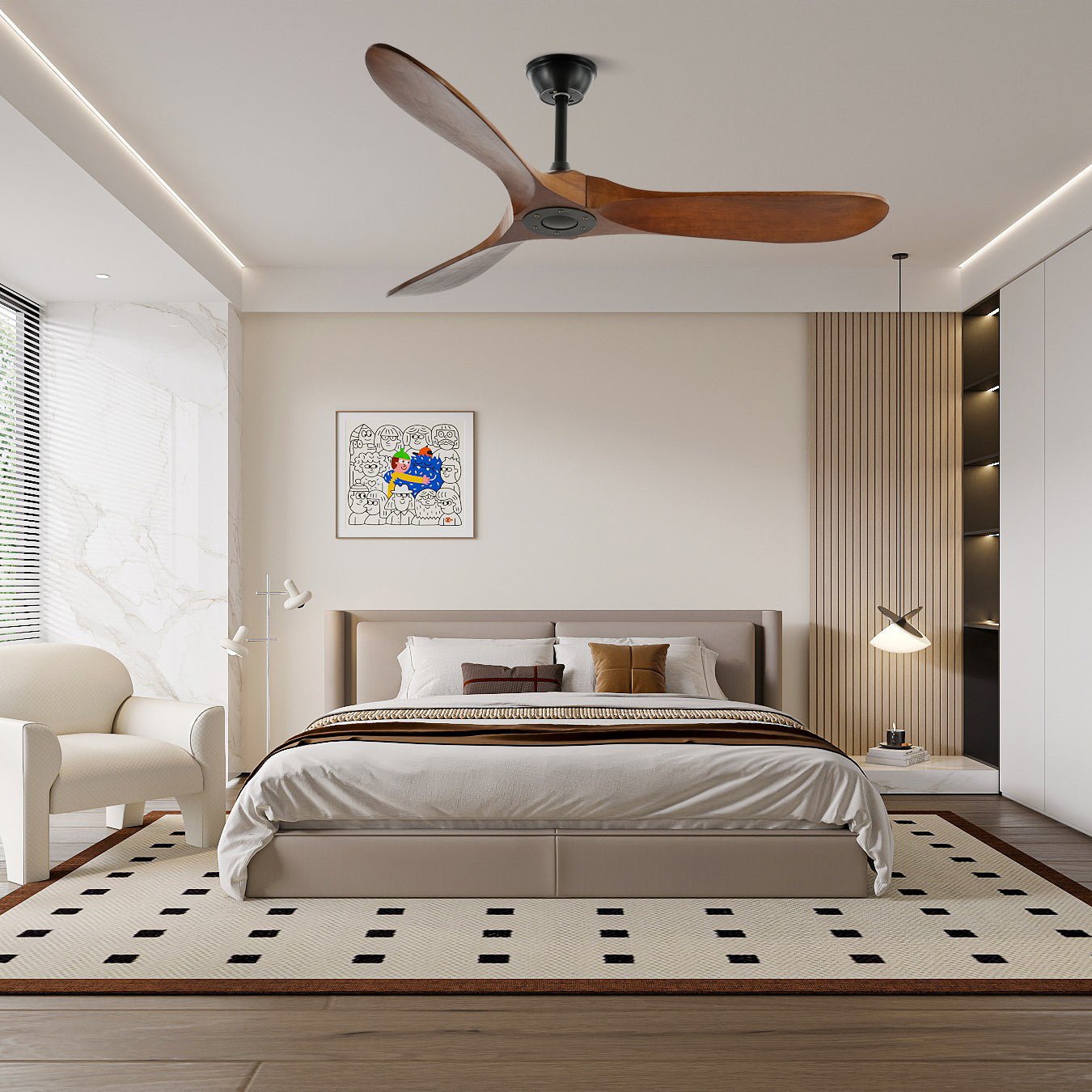 Ventilateur de plafond | Pales en bois, Moteur en cuivre pur 2