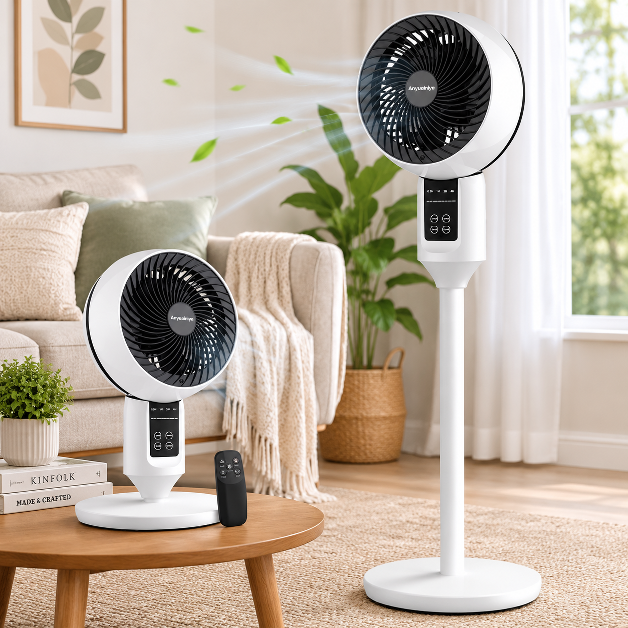 Ventilateur sur pied | Oscillation 3D, Hauteur réglable 1
