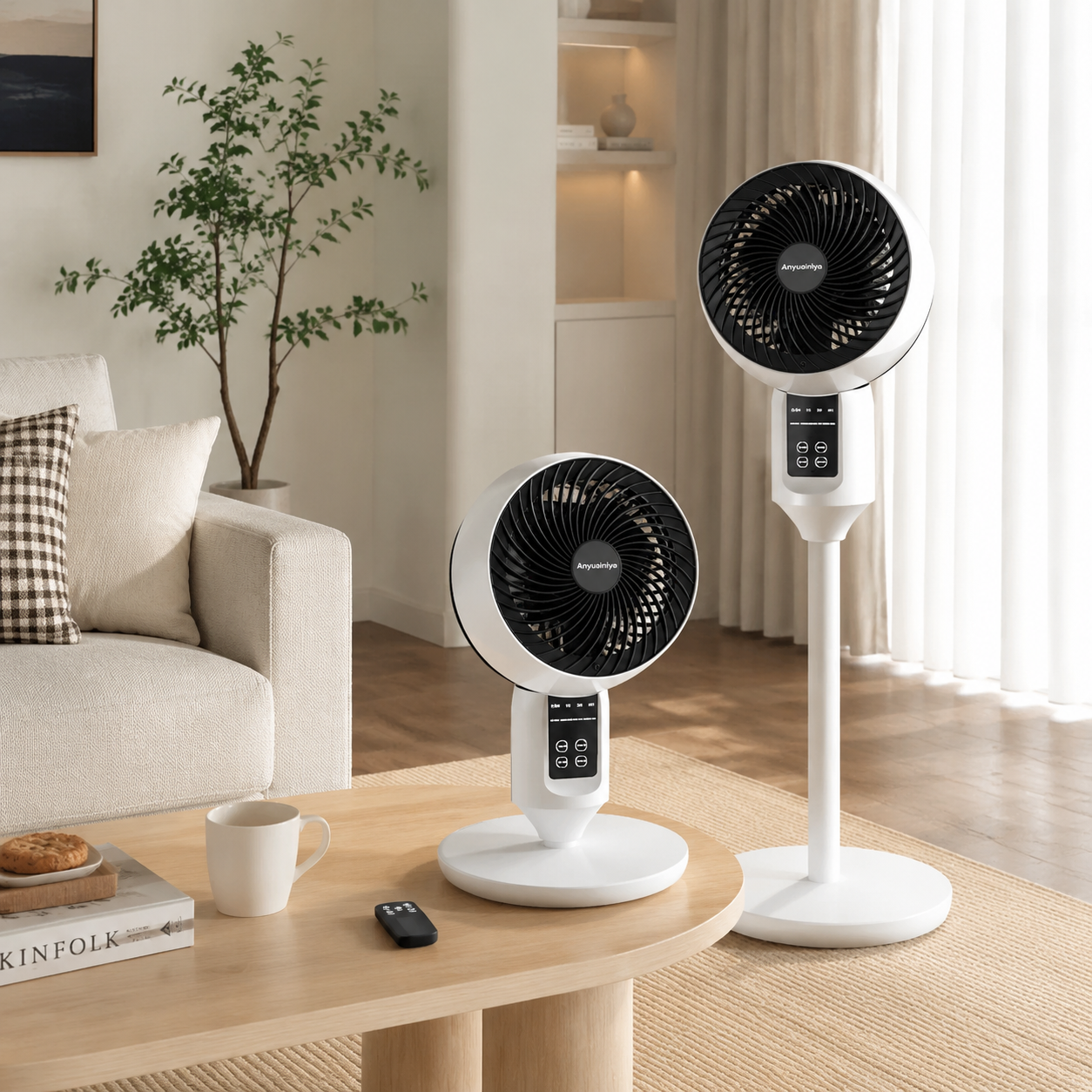 Ventilateur sur pied | Oscillation 3D, Hauteur réglable 3