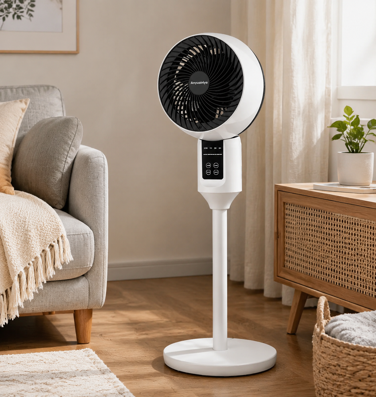 Ventilateur sur pied | Oscillation 3D, Hauteur réglable 4