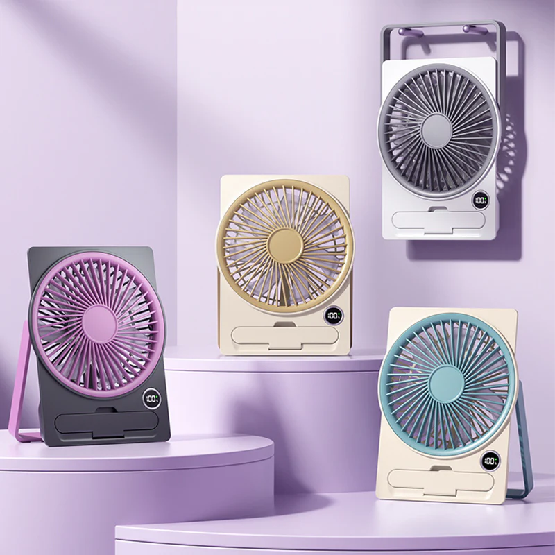 Ventilateur de table USB rechargeable 2000 mAh – Mini ventilateur silencieux pliable – Bureau et chambre