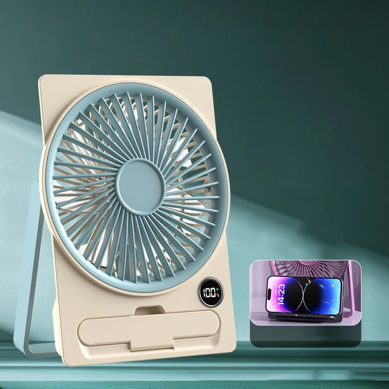 Ventilateur de table USB rechargeable 2000 mAh – Mini ventilateur silencieux pliable – Bureau et chambre