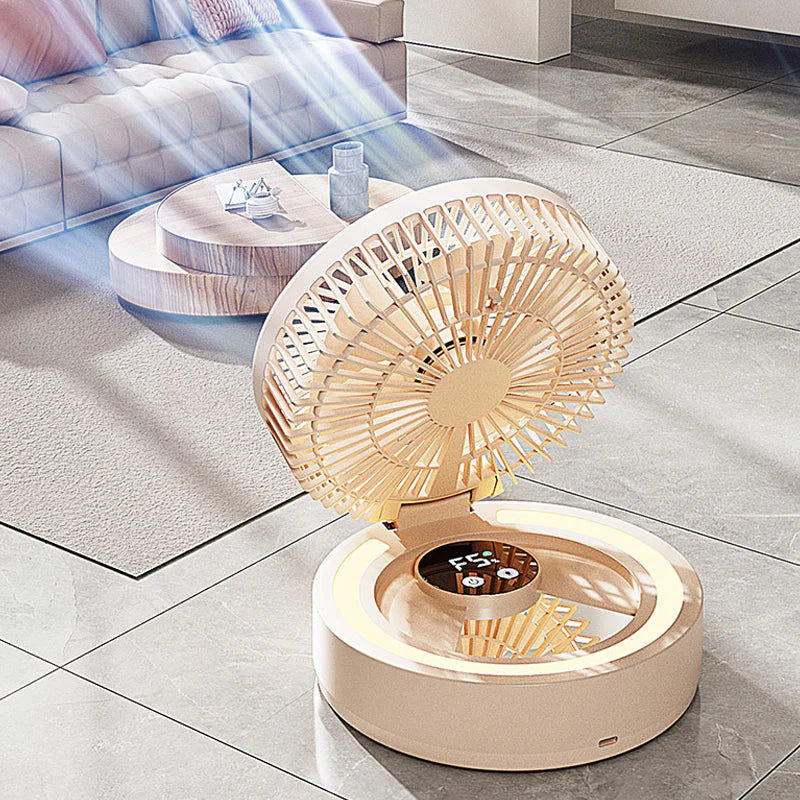 Ventilateur de table rechargeable 5 vitesses – Mini ventilateur compact avec miroir LED