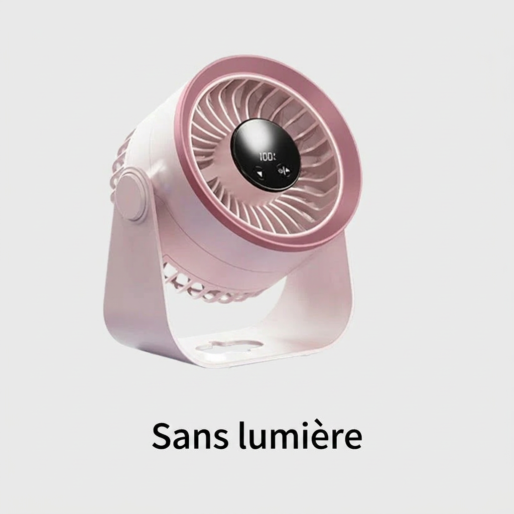 Ventilateur silencieux USB-C rechargeable – Mini brasseur d’air mural 360° – Chambre