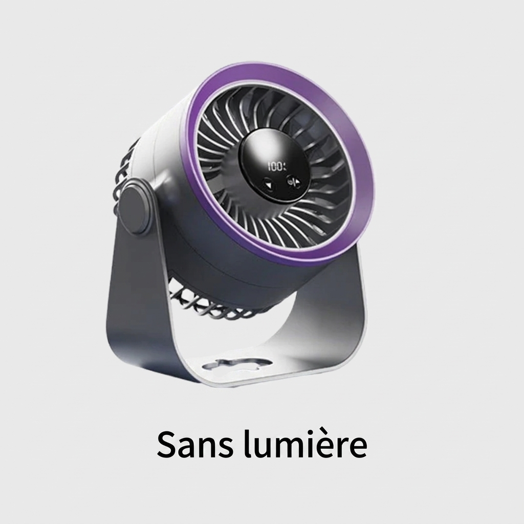 Ventilateur silencieux USB-C rechargeable – Mini brasseur d’air mural 360° – Chambre