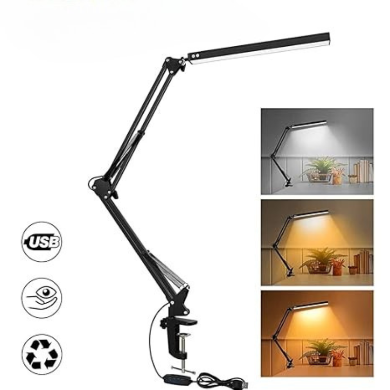 DeskGlow – Lampe de bureau LED dimmable avec bras et couleur réglable