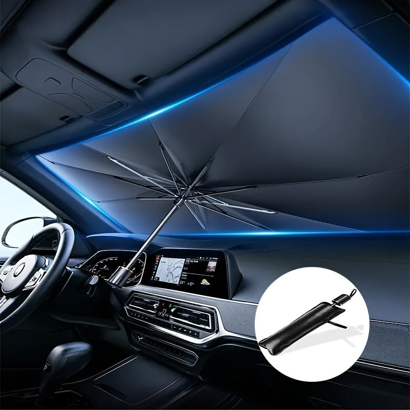 Pare-soleil voiture thermique alliage titane argent Ø140 cm – Roulable, Occultant, Réfléchissant