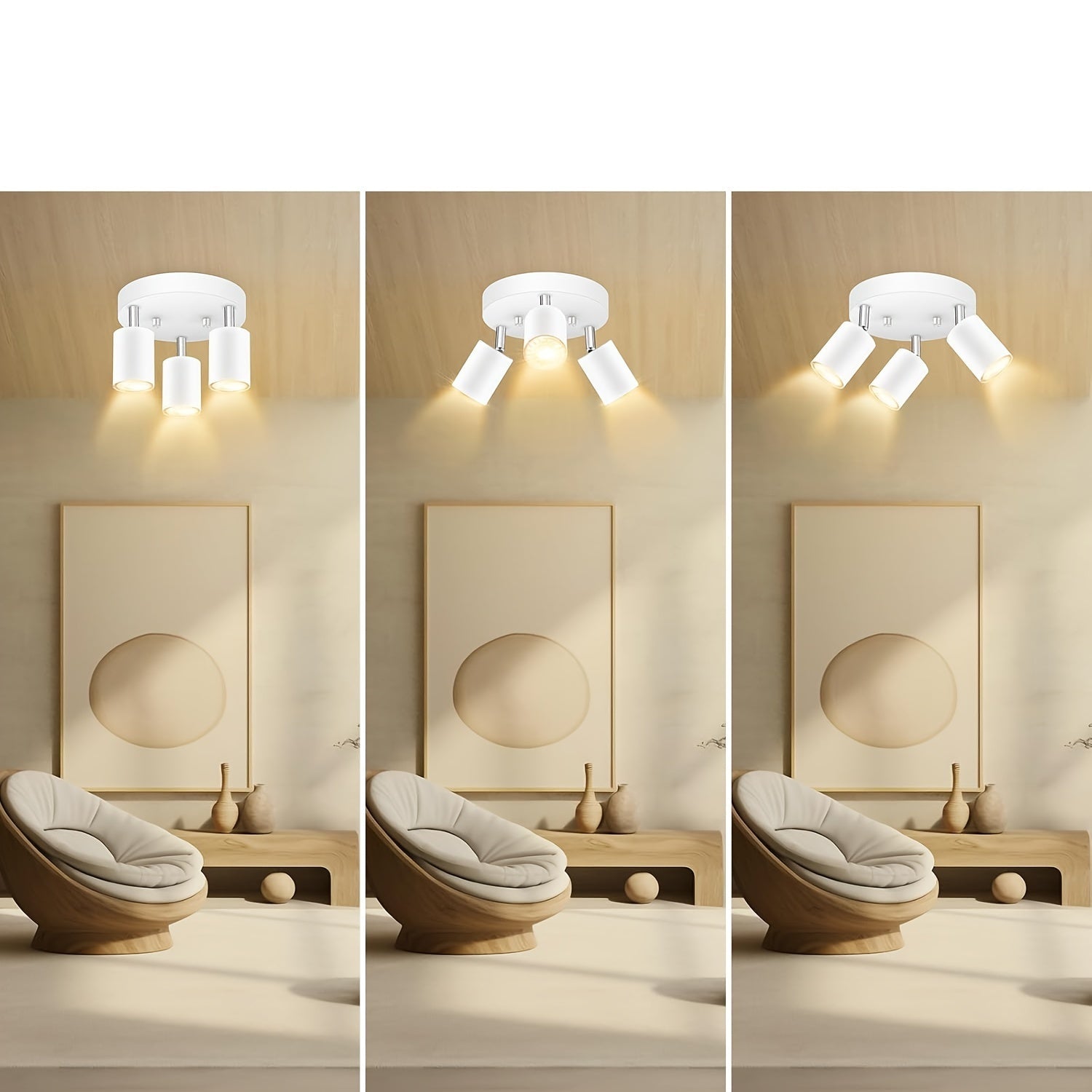 Trivaro – Spot Plafond LED 3 Lumières Orientables Blanc