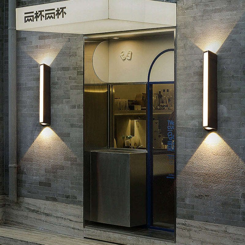 Applique murale extérieure LED LumoShine, moderne, étanche, noire pour terrasse