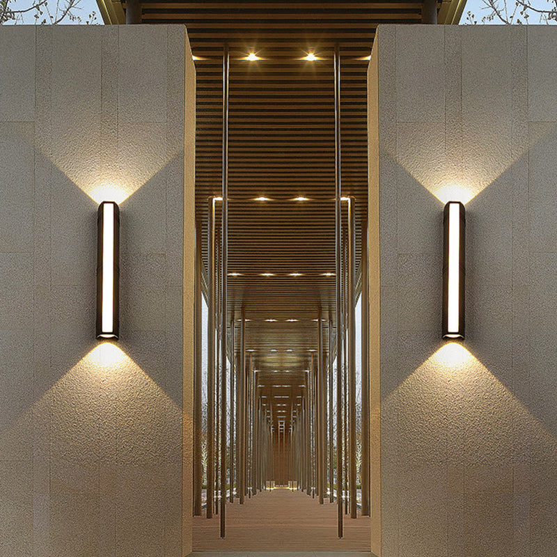 Applique murale extérieure LED LumoShine, moderne, étanche, noire pour terrasse
