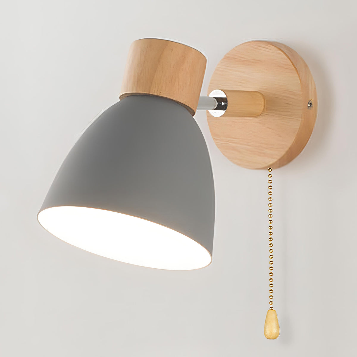 Applique murale NordLum avec interrupteur à tirette, design scandinave pour chambre