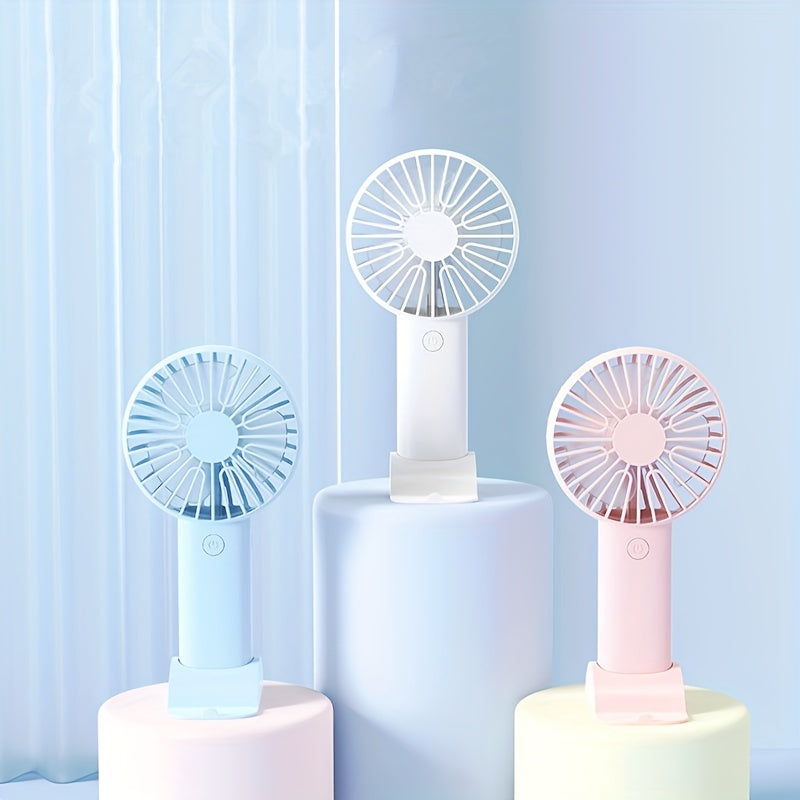 Mini Ventilateur de Bureau ABS Noir Ø10 cm – Recharge USB, Support Téléphone, Format Portable