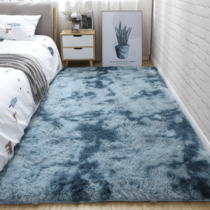Tapis de Sol Shaggy Polyester Gris 60x90 cm – Antidérapant, Fibres Fines, Lavage Main