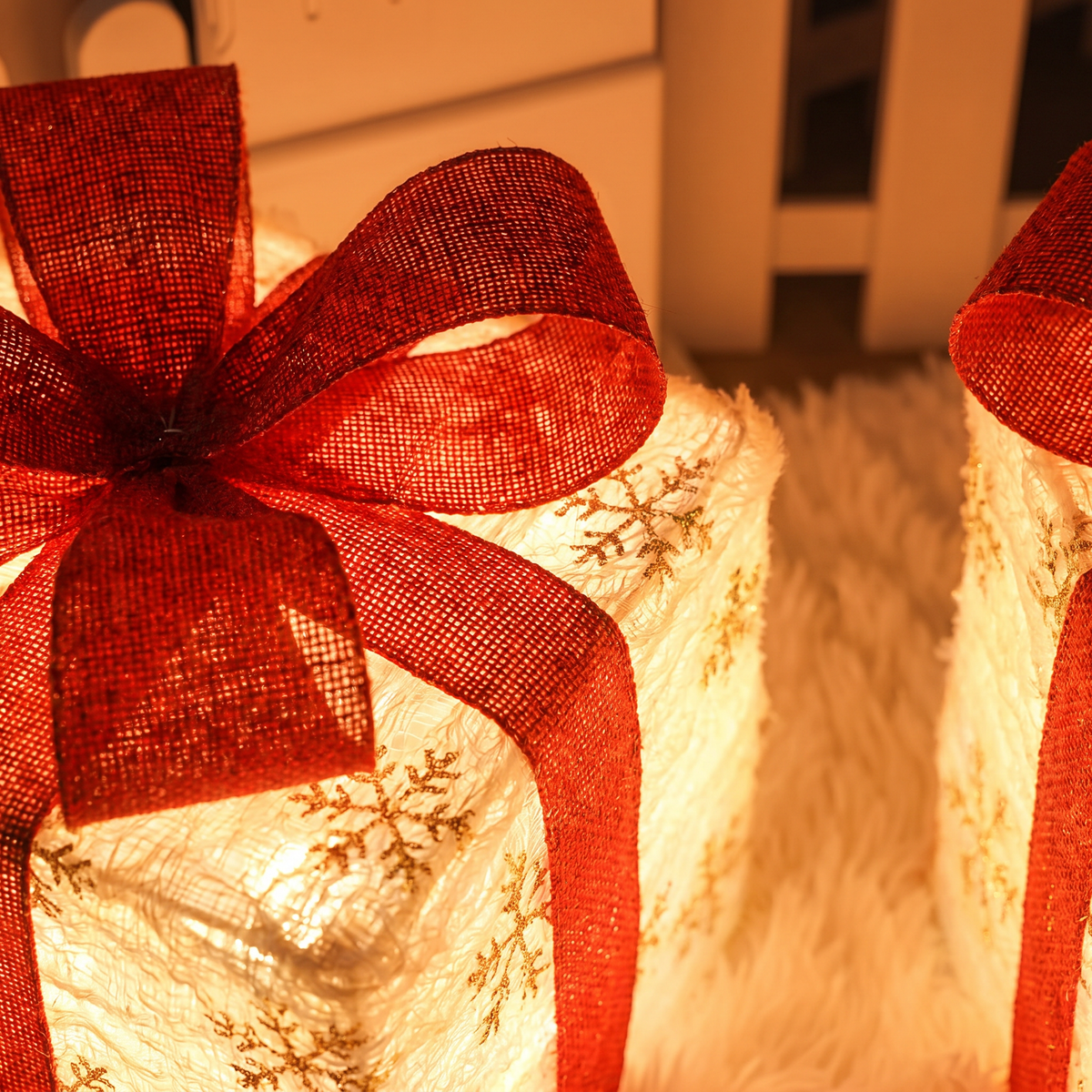 Boîtes cadeaux lumineuses LED, lot de 3 avec minuteur et télécommande, déco de Noël intérieur et extérieur