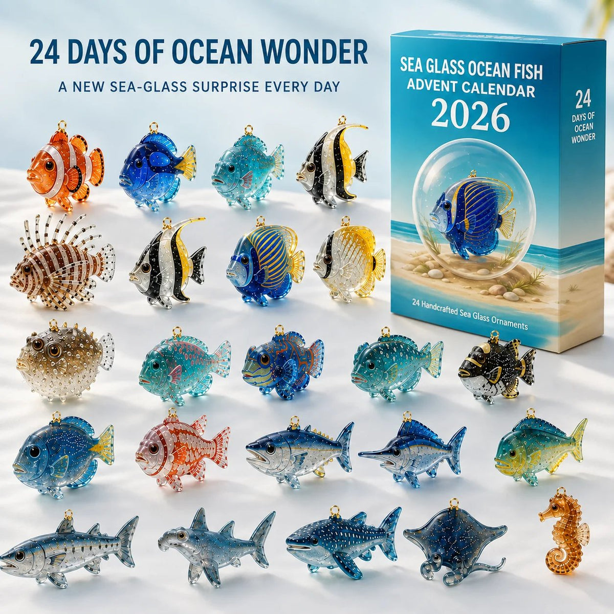 Calendrier de l'Avent Poissons en Verre de Mer