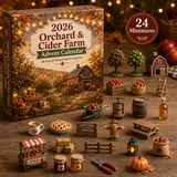 Calendrier de l'Avent verger et cidrerie 2026, 24 miniatures de ferme
