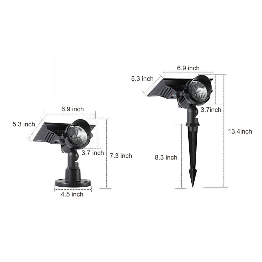 Éclairage spot solaire LED jardin extérieur blanc chaud aluminium orientable IP54 design moderne