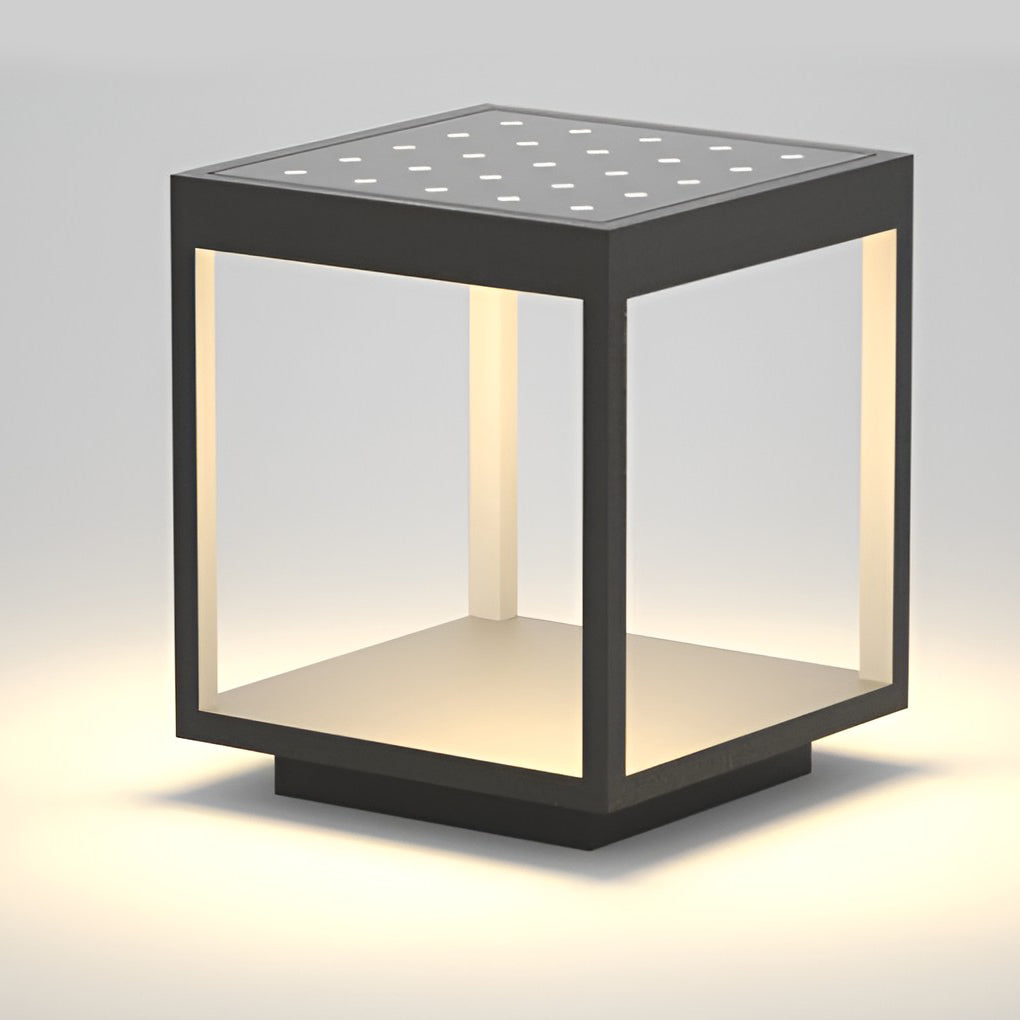 Lampe extérieure LED blanc chaud extérieur IP65 aluminium pilier carré moderne jardin terrasse façade