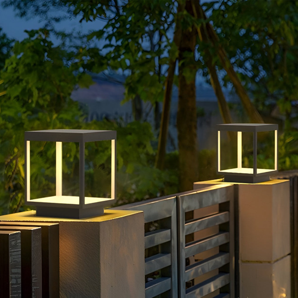 Lampe extérieure LED blanc chaud extérieur IP65 aluminium pilier carré moderne jardin terrasse façade