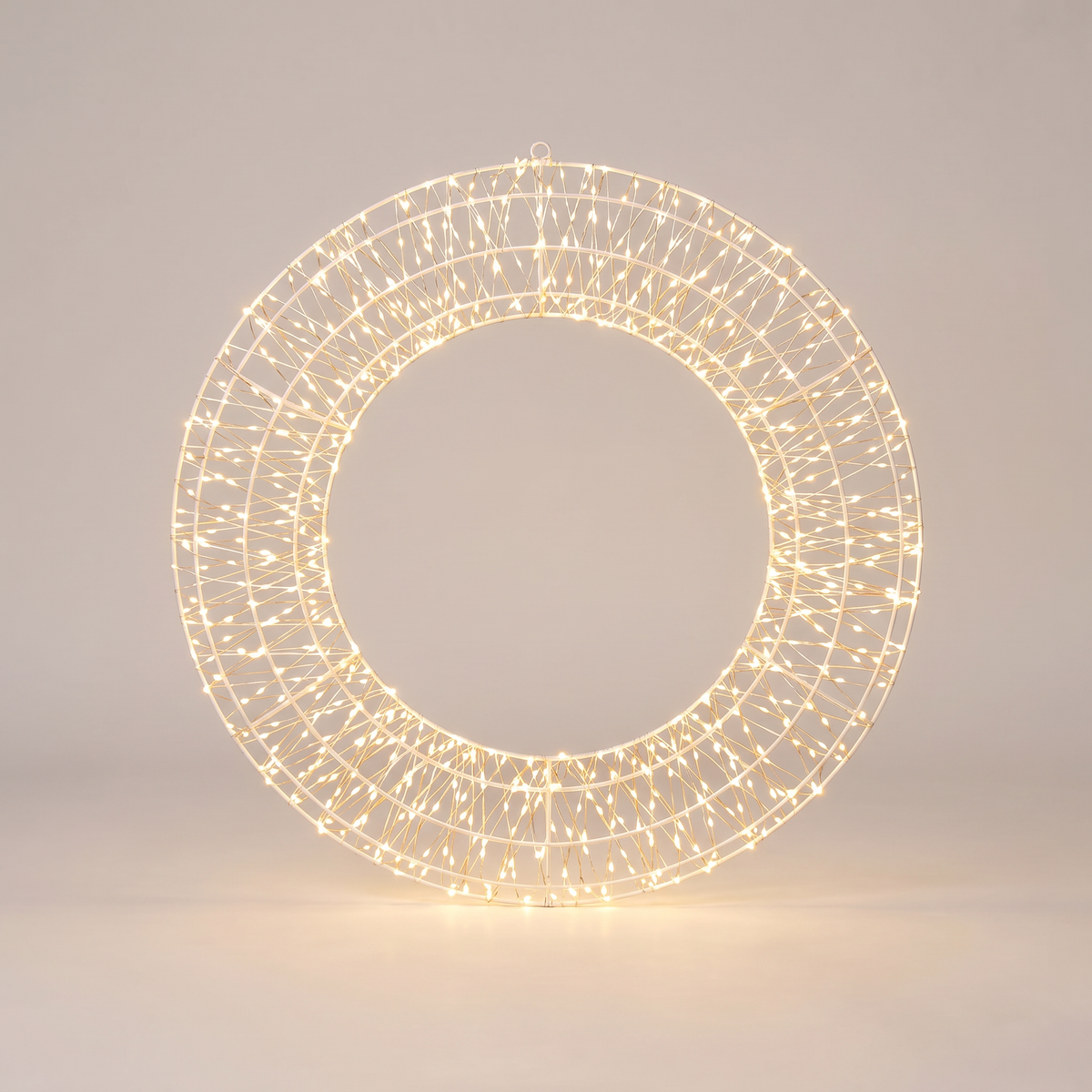 Couronne lumineuse LED Ø45 cm, 720 LED blanc chaud, couronne en métal avec minuterie pour fenêtre et porte