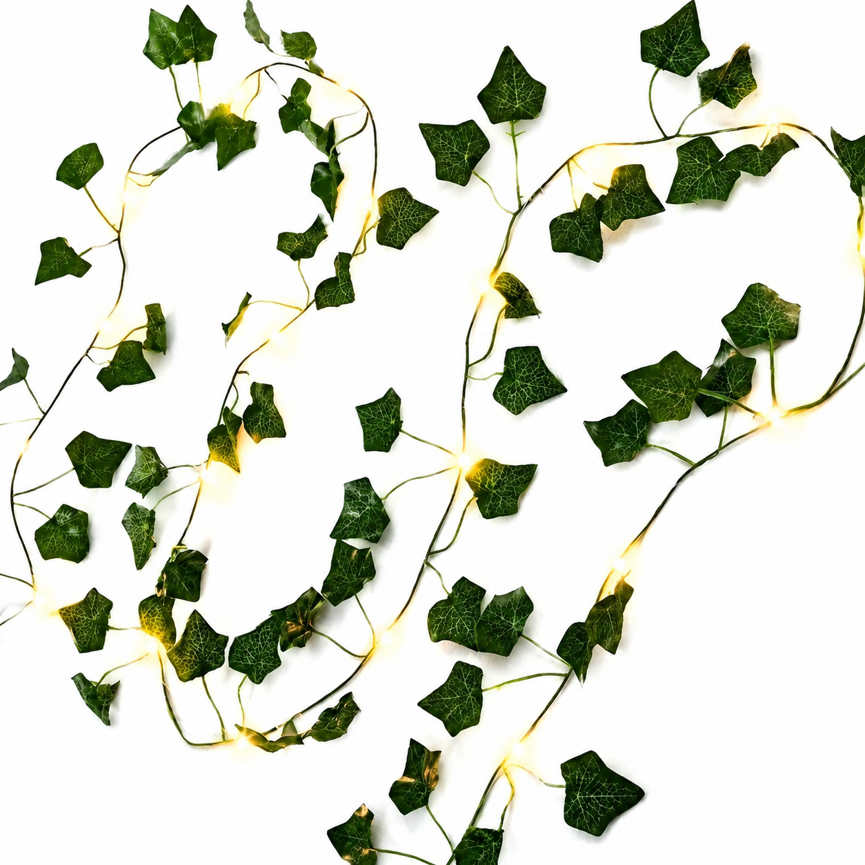 Guirlande Lumineuse Solaire Lierre Plastique Vert 7 m – 50 LED, 8 Modes, Extérieur