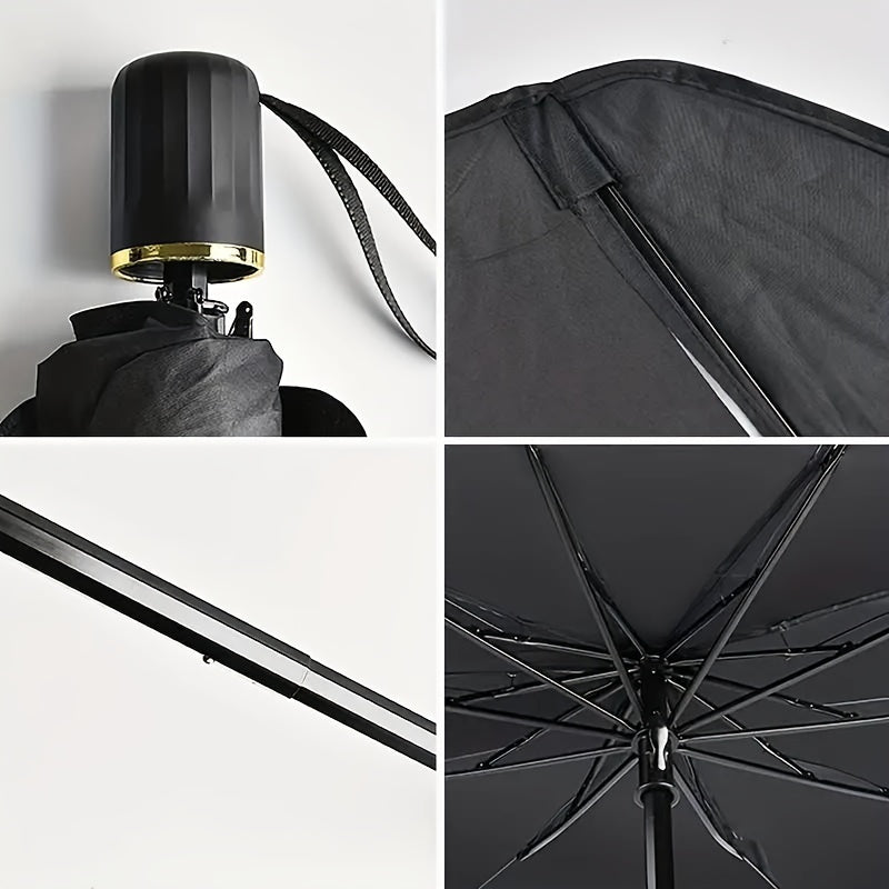 Pare-soleil voiture thermique alliage titane argent Ø140 cm – Roulable, Occultant, Réfléchissant