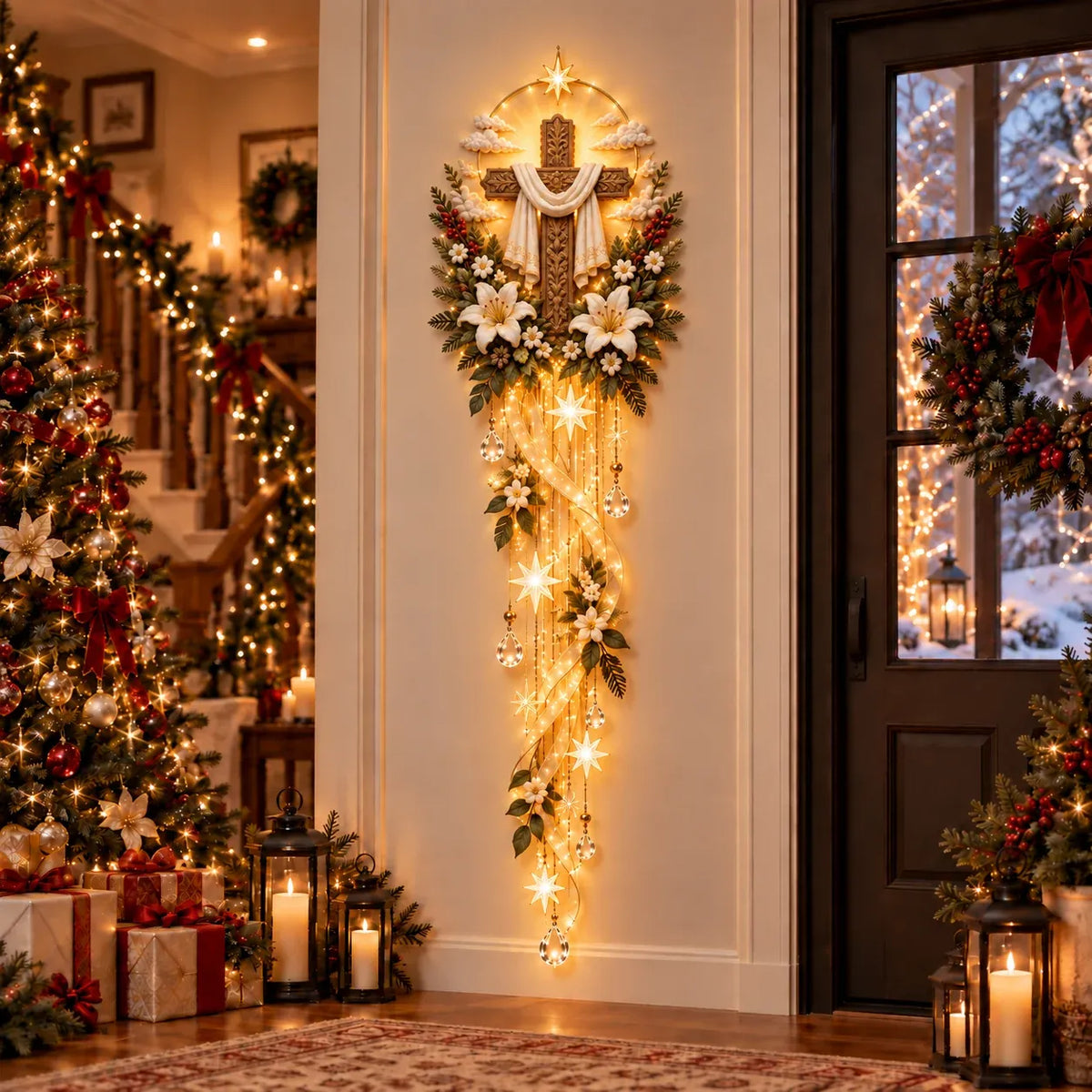 Applique Murale Étoile de la Nativité avec Éclairage LED