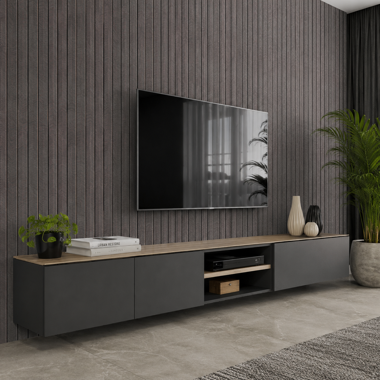 Autocollant Mural Effet Bois 3D IXPE 299,97 × 39,88 cm – Auto-adhésif, Découpable, Texture Relief