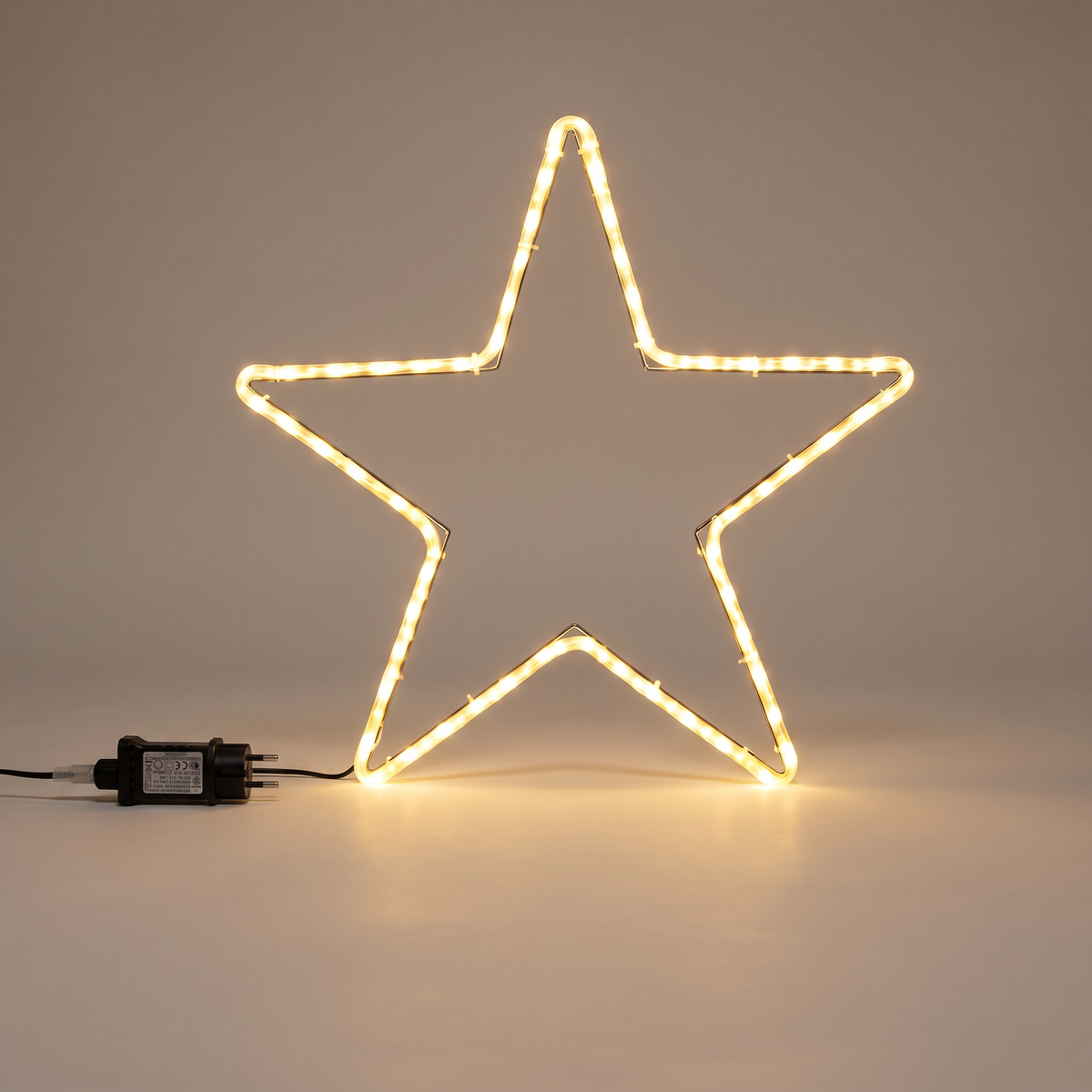Étoile lumineuse LED 55 cm pour fenêtre avec minuterie, blanc chaud, intérieur et extérieur