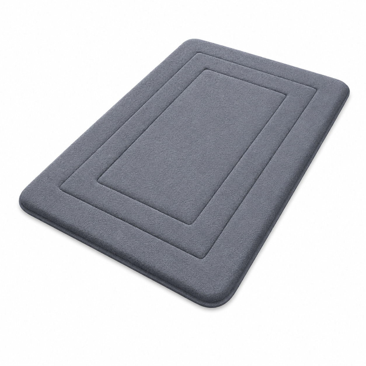 Tapis de Bain Vintage Polyester Gris 120 cm – Absorbant, Antidérapant, Lavable