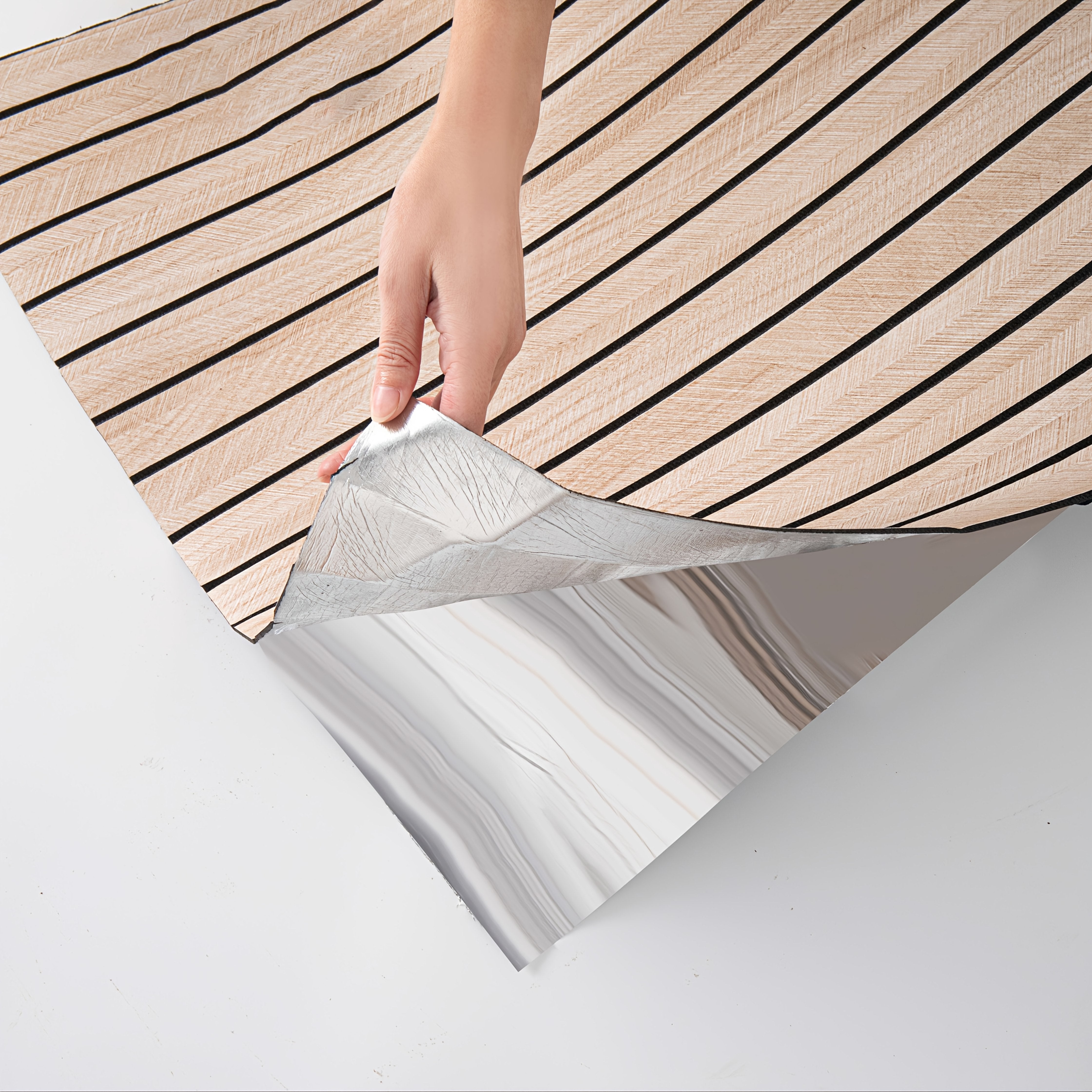 Autocollant Mural Effet Bois 3D IXPE 299,97 × 39,88 cm – Auto-adhésif, Découpable, Texture Relief