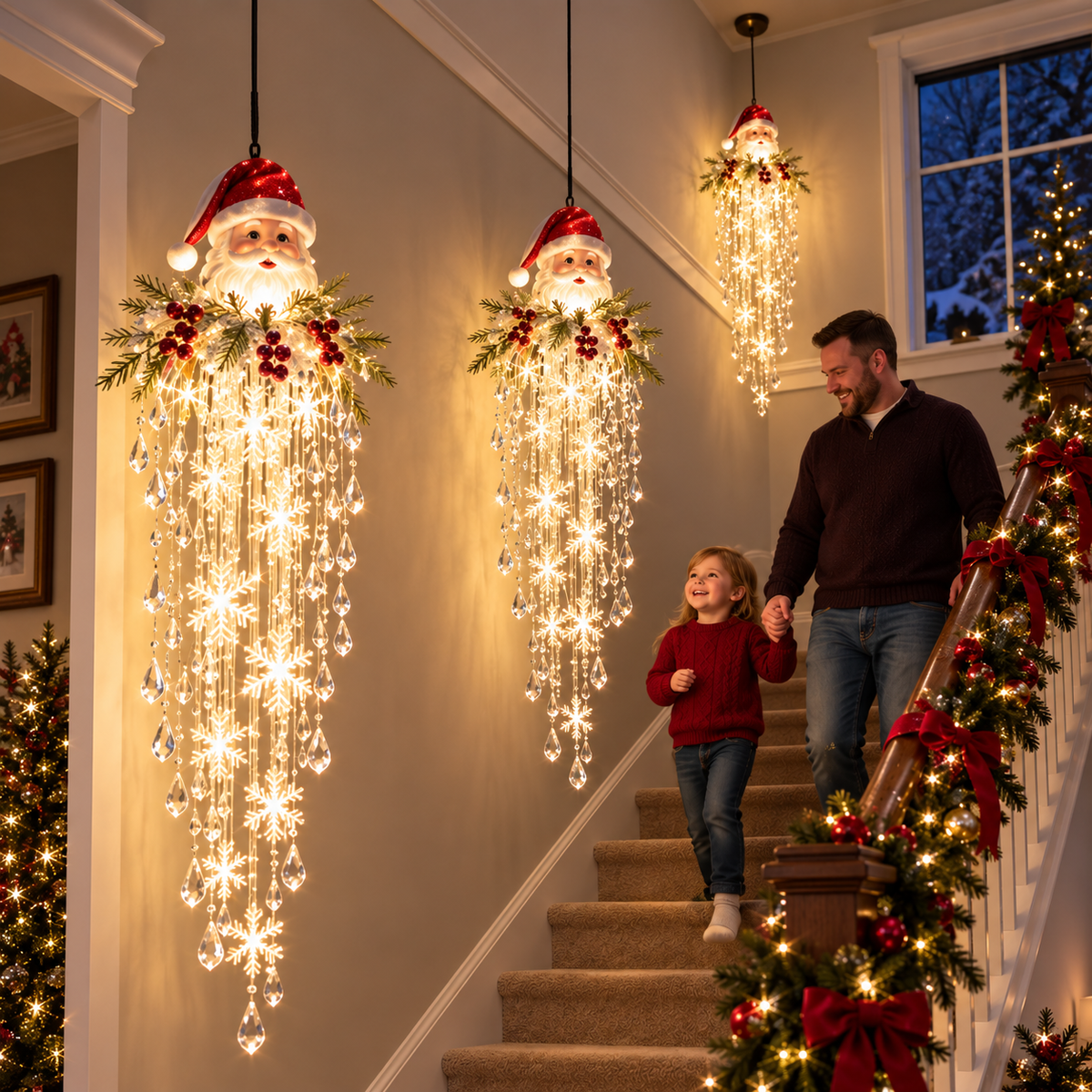 Décoration Lumineuse de Noël pour Rampe avec Cadeaux