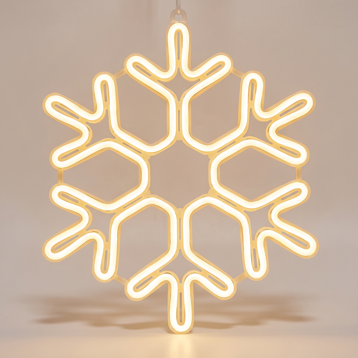 Flocon de neige LED à suspendre pour l’extérieur, décoration lumineuse néon pour arbre et balcon
