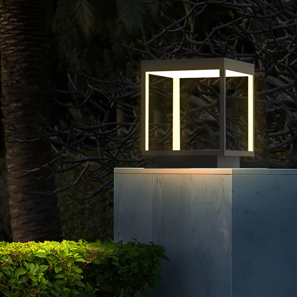 Lampe extérieure LED blanc chaud extérieur IP65 aluminium pilier carré moderne jardin terrasse façade
