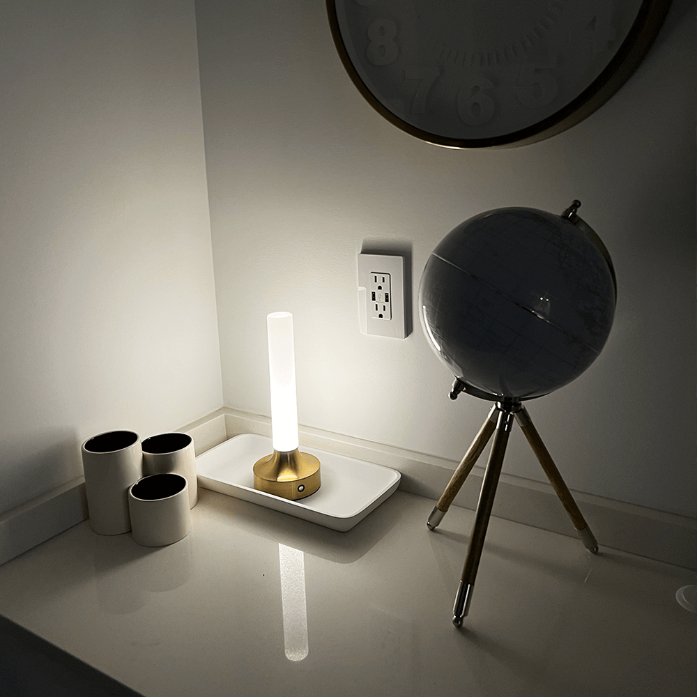 BoruGlow | Lampe de Table Sans Fil – LED Dimmable Étanche Intérieur/Extérieur