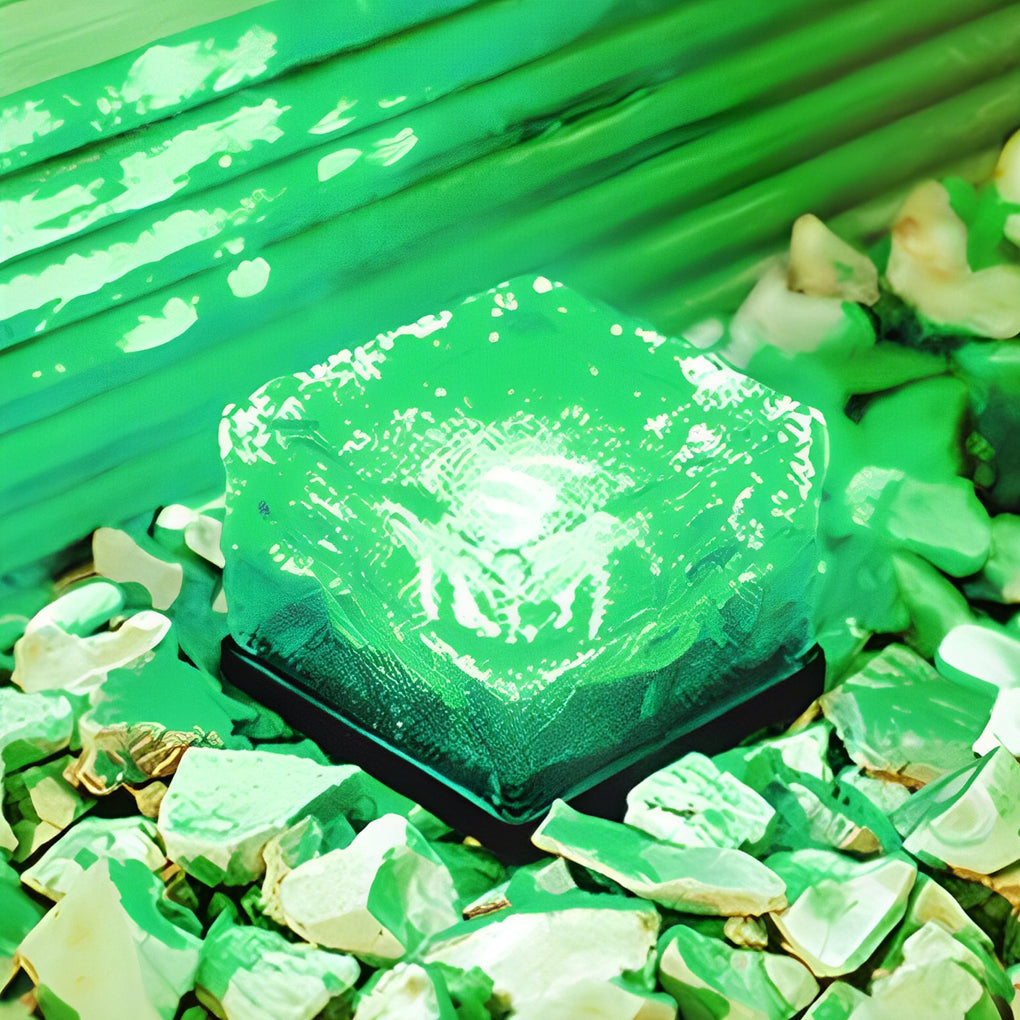 Cube de glace solaire extérieur blanc chaud froid bleu vert IP65 design moderne pour jardin terrasse