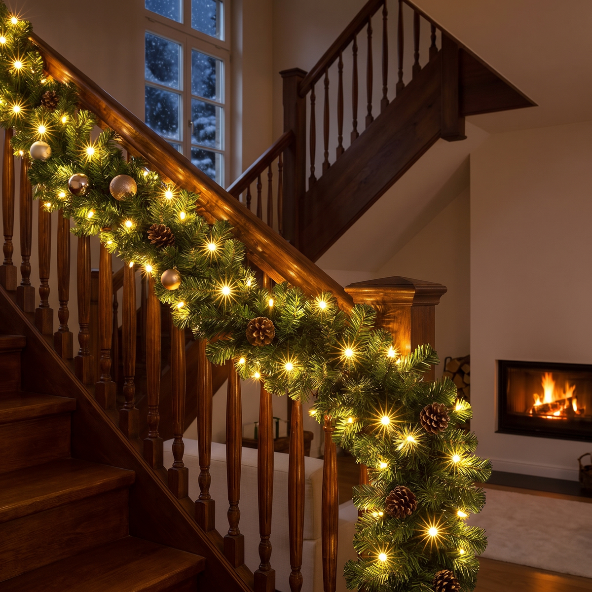 Guirlande de sapin lumineuse 10 m 200 LED blanc chaud, intérieur et extérieur