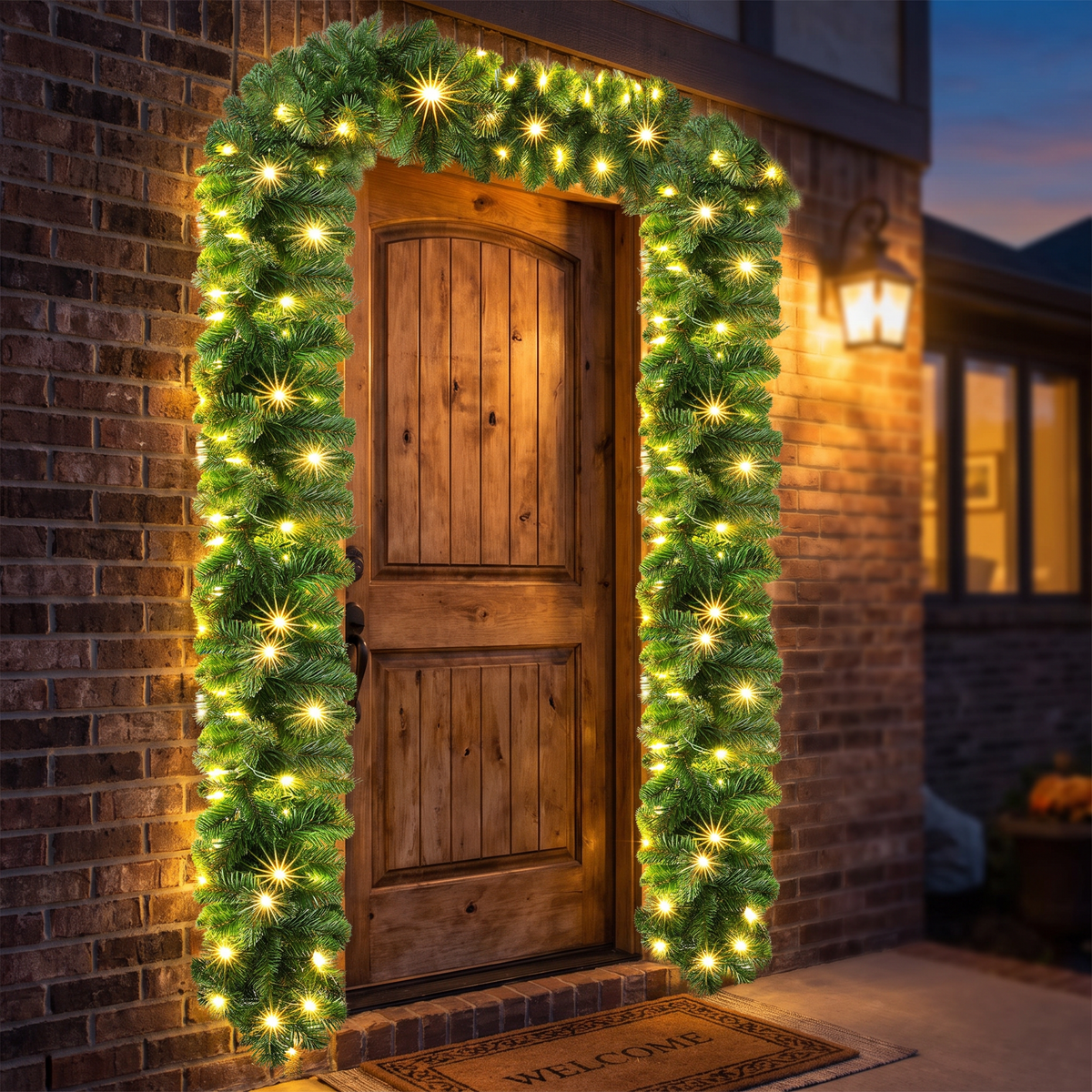 Guirlande de sapin lumineuse 10 m 200 LED blanc chaud, intérieur et extérieur