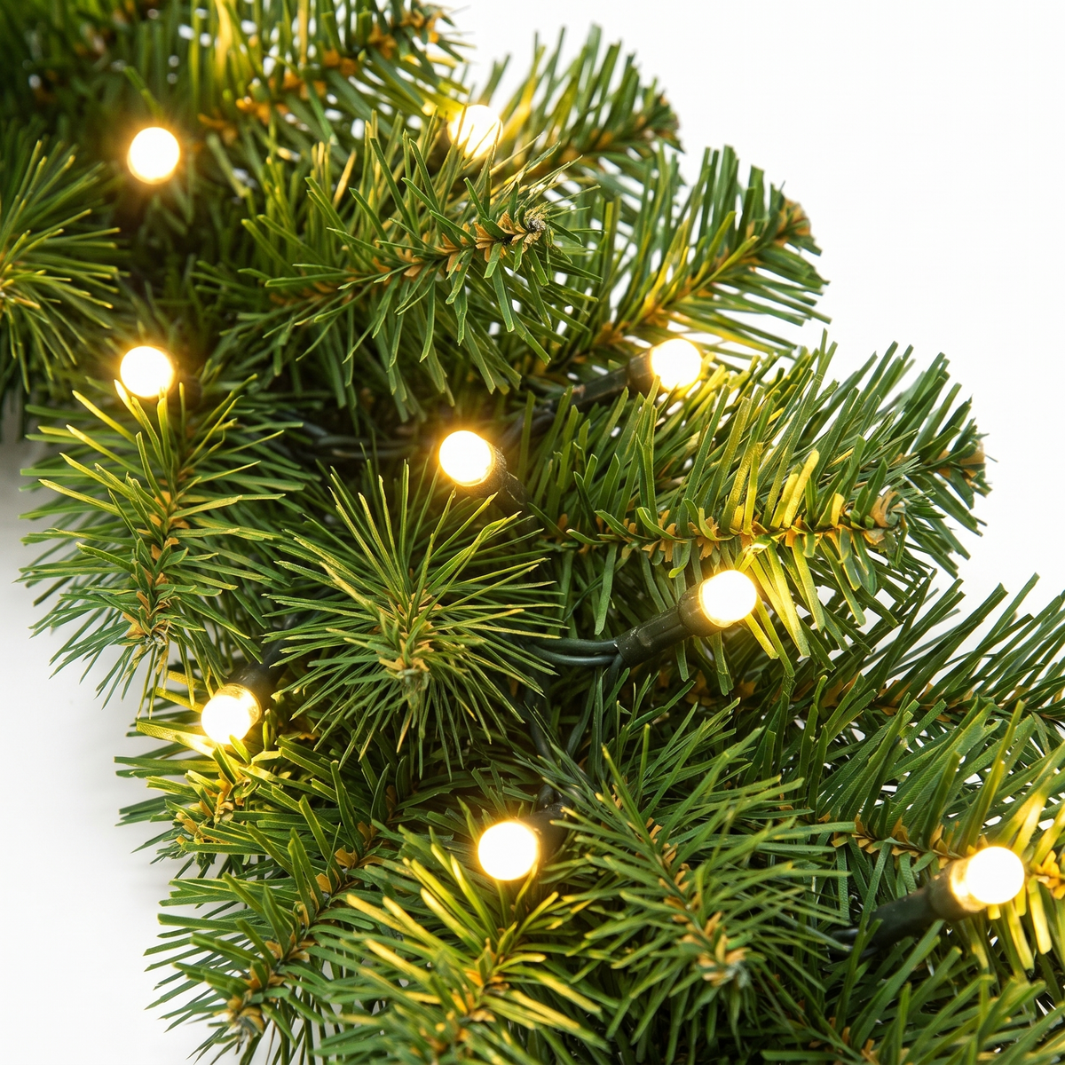 Guirlande de sapin lumineuse 10 m 200 LED blanc chaud, intérieur et extérieur