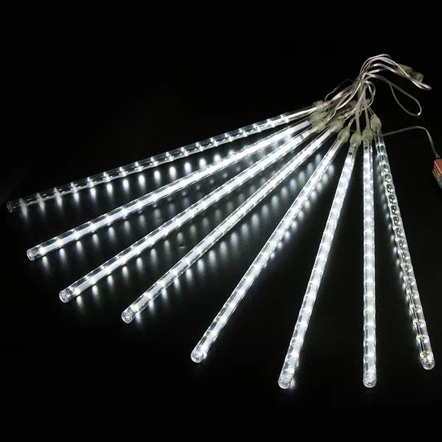 Guirlande LED pluie de météores pour l’extérieur, tubes lumineux étoiles filantes pour arbre et jardin