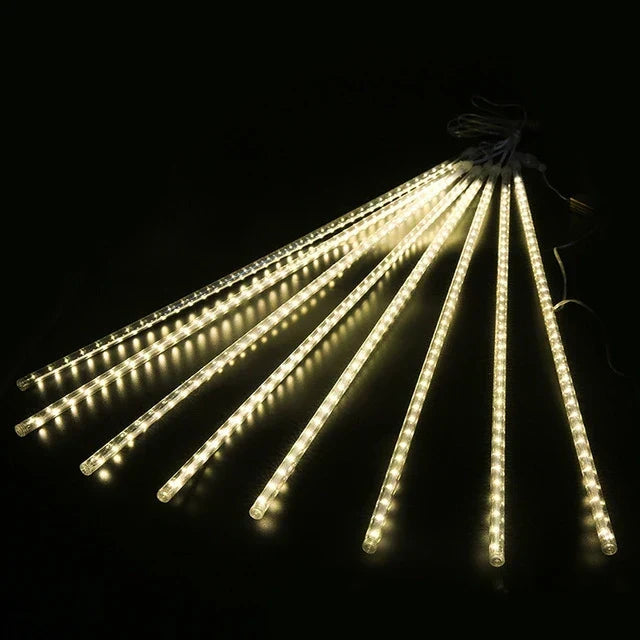 Guirlande LED pluie de météores pour l’extérieur, tubes lumineux étoiles filantes pour arbre et jardin