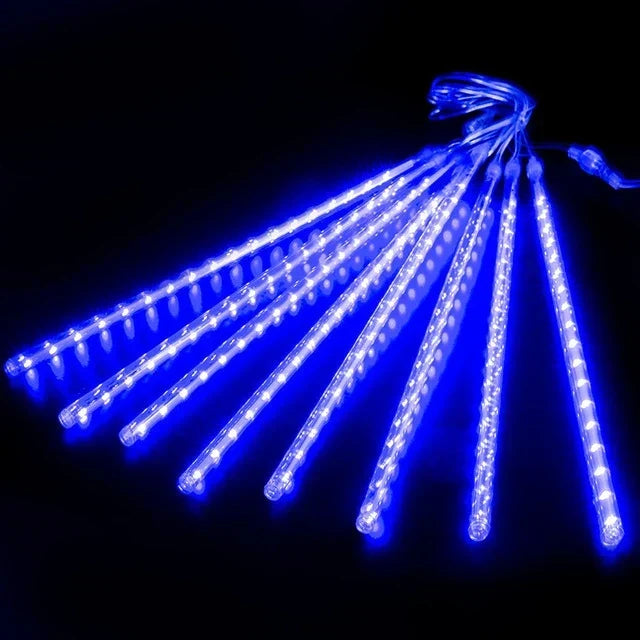 Guirlande LED pluie de météores pour l’extérieur, tubes lumineux étoiles filantes pour arbre et jardin