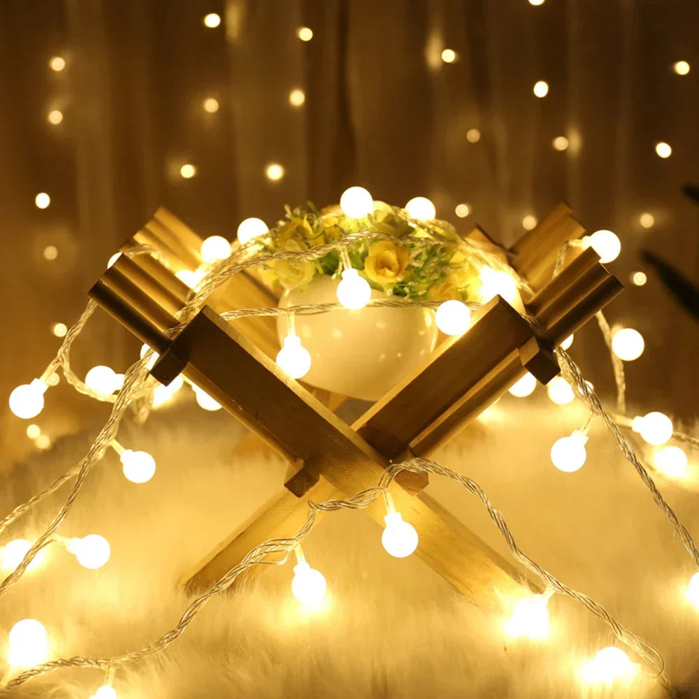 Guirlande lumineuse à petites boules USB, guirlande boules LED blanc chaud ou blanc froid
