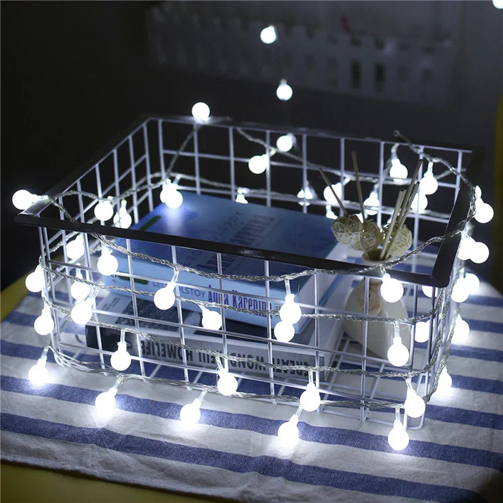 Guirlande lumineuse à petites boules USB, guirlande boules LED blanc chaud ou blanc froid