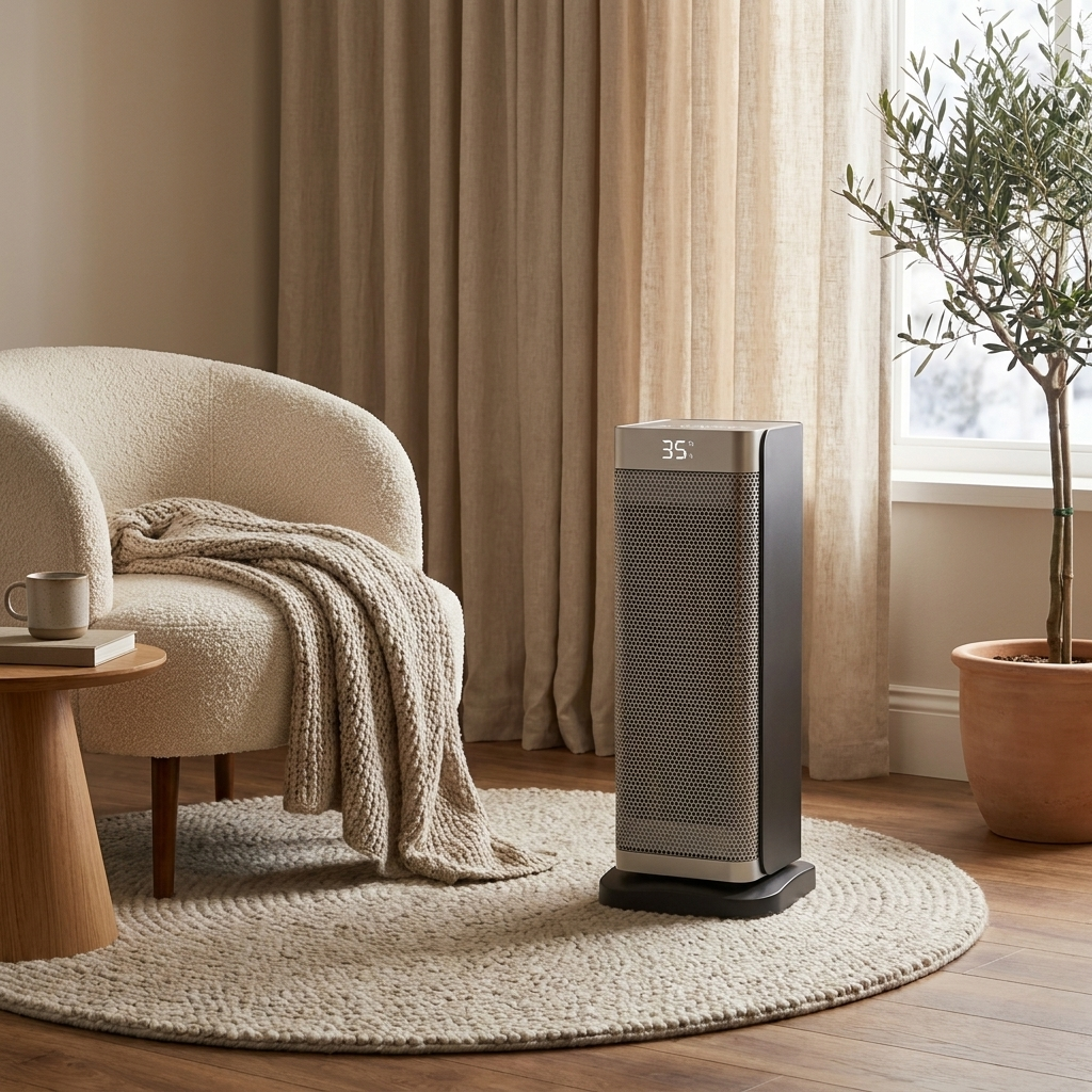 Chauffage électrique vertical 2000 W avec télécommande et technologie PTC