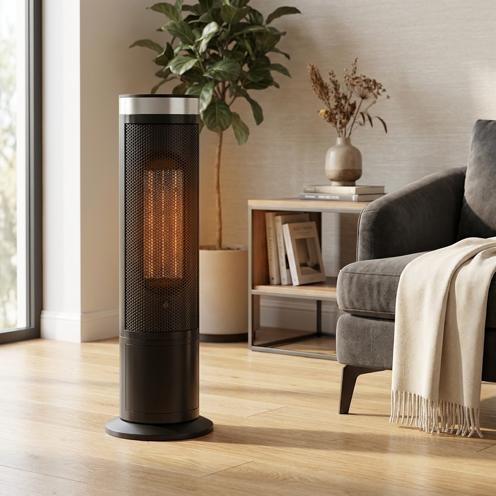 Chauffage de sol vertical en céramique 1500W avec thermostat réglable