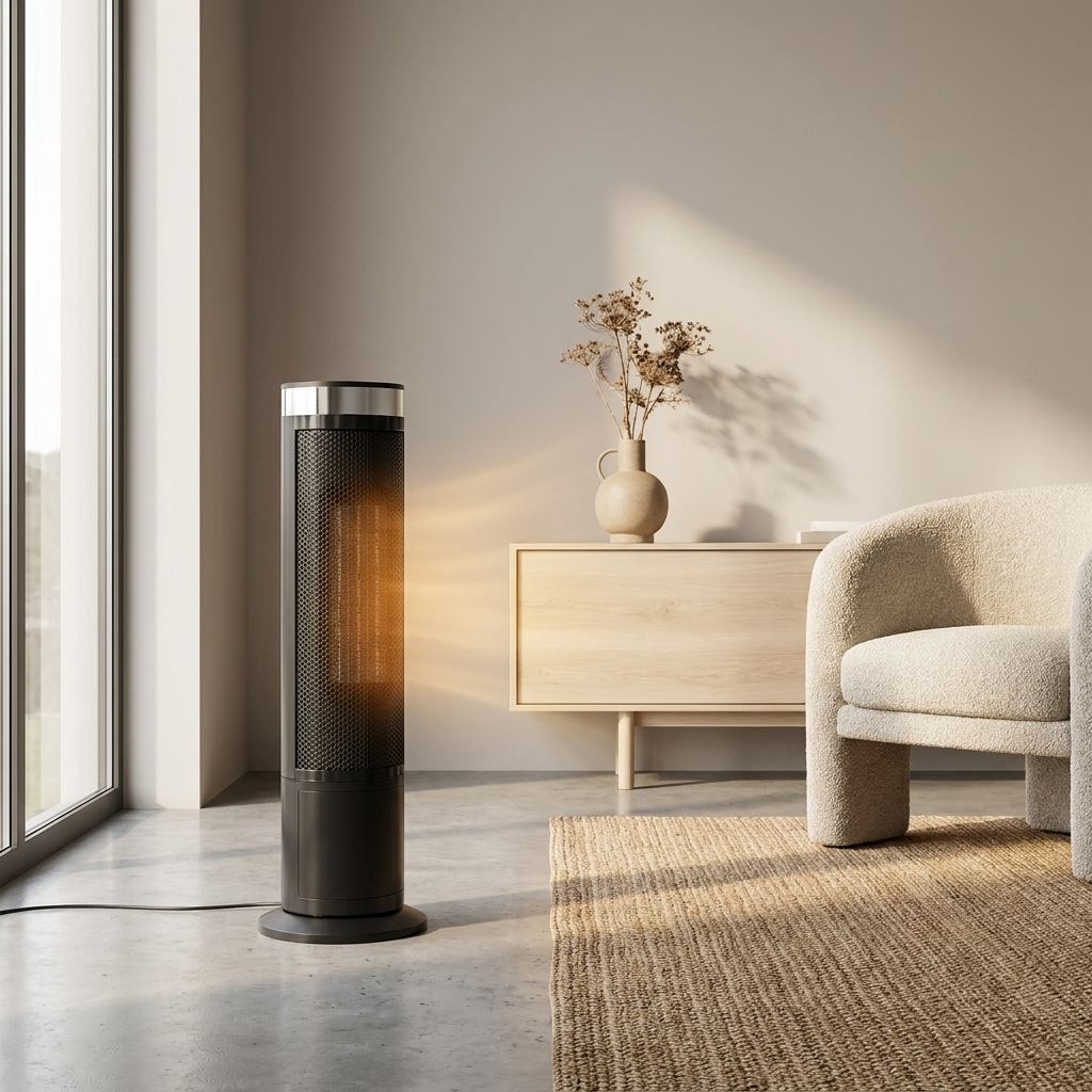 Chauffage de sol vertical en céramique 1500W avec thermostat réglable